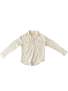 MOTHER The Frenchie Slipover in Learning the Ropes- Cream- M- Vintage